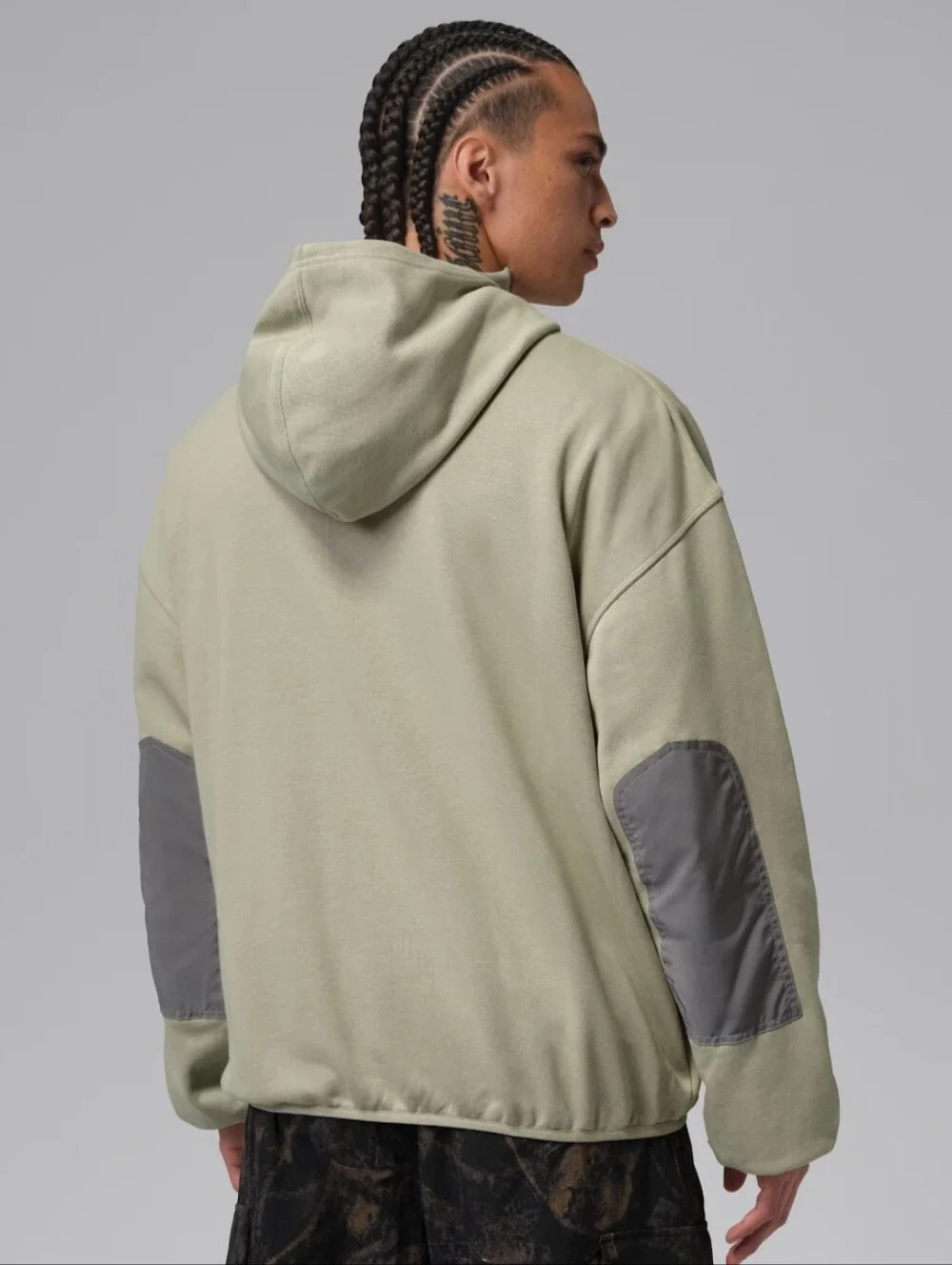 NWT Jordan Brooklyn Hike Mike Oversized Fit Spruce Fog Cotton Full Zip Hoodie S